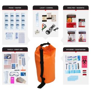 1 Person Comfort Survival Kit, Dry Bag