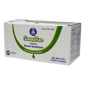 SannyTize Instant Hand Sanitizer, 0.9g Packet, Box of 144