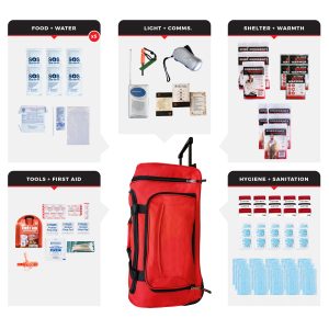 5 Person Necessity Survival Kit, Rolling Bag
