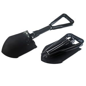 23 Black Tri-Fold Serrated Shovel W/Carrying Case